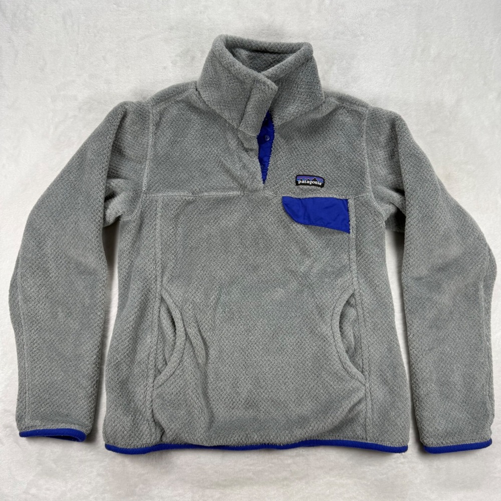 Patagonia Better Sweater Fleece Pullover Gray Blue Trim Small S